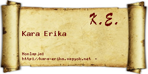 Kara Erika névjegykártya
